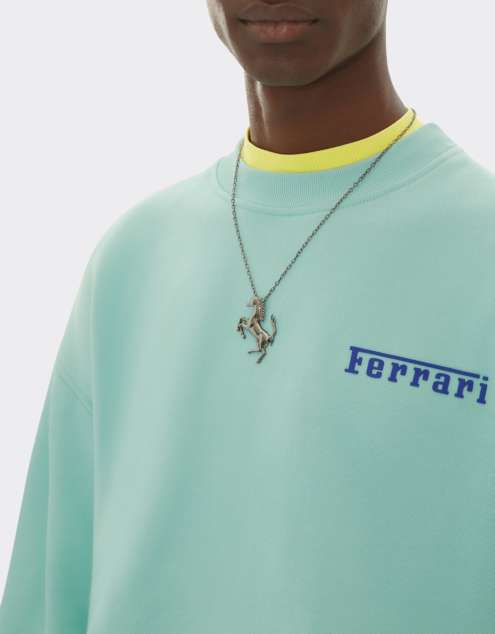 Sweat-shirt avec logo Ferrari - Verde Menta