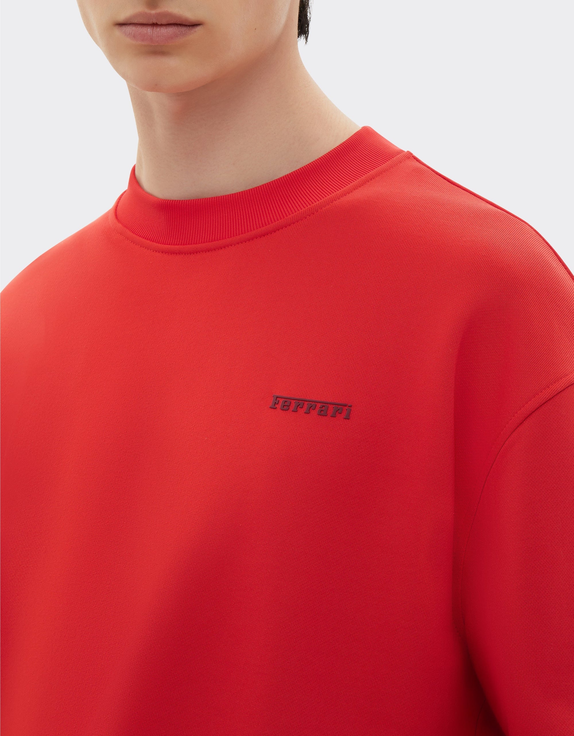 Sweat-shirt avec logo Ferrari - Rosso Dino