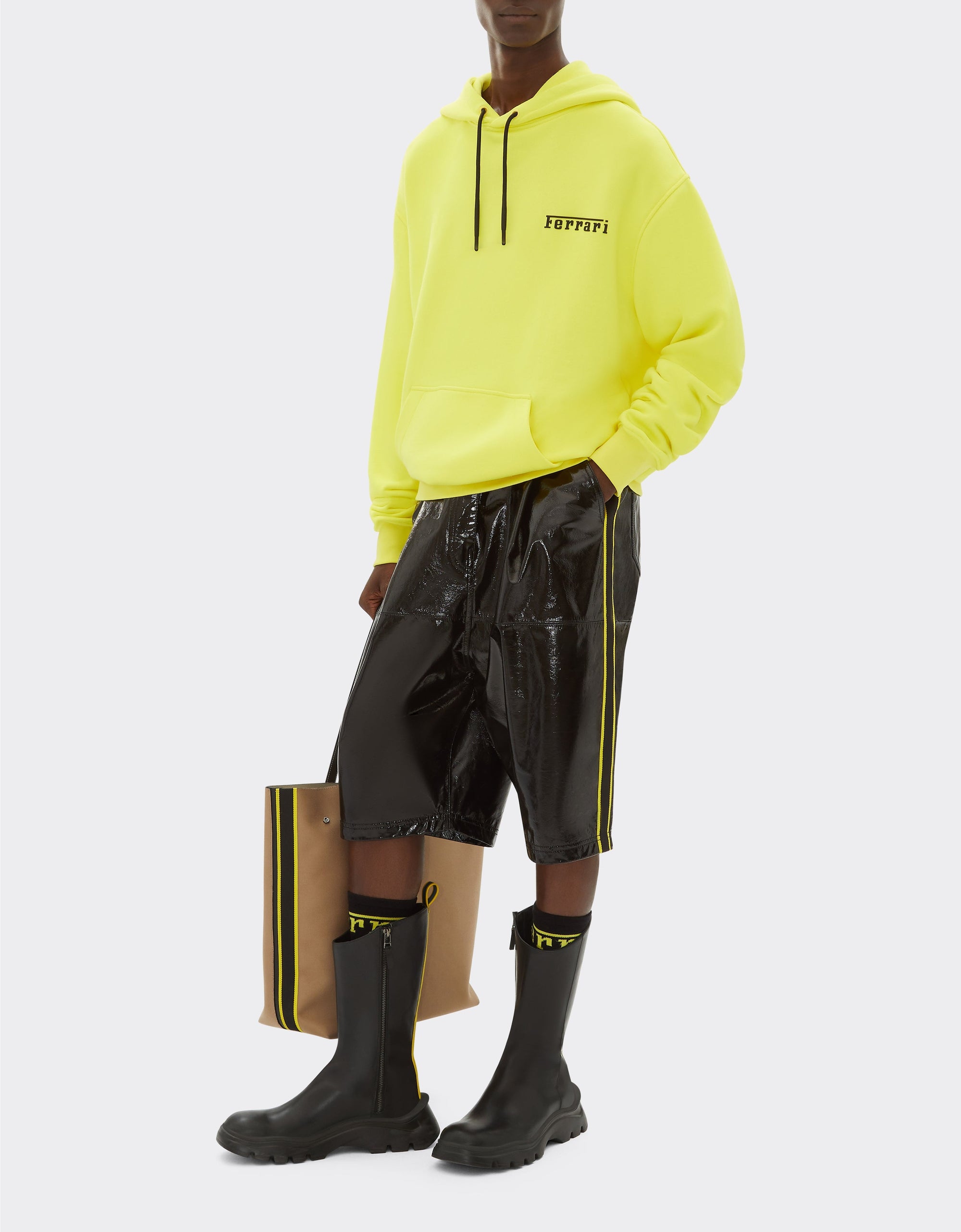 Hooded sweatshirt with Ferrari logo - Giallo Modena