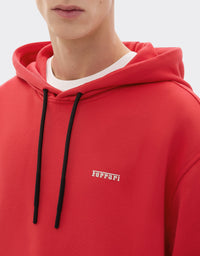 Sweat-shirt à capuche avec logo Ferrari - Rosso Corsa