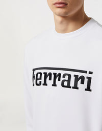 Sweat-shirt avec logo Ferrari - Bianco