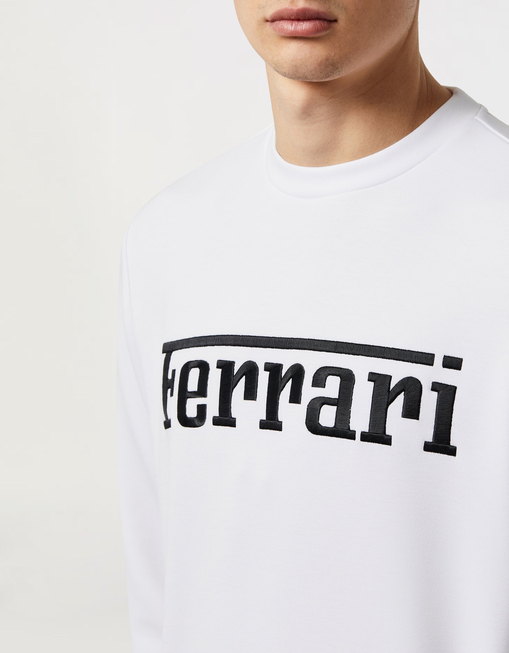Sweat-shirt avec logo Ferrari - Bianco