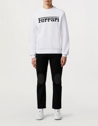 Sweat-shirt avec logo Ferrari - Bianco