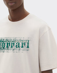 T-shirt avec imprimé logo Ferrari - Ecru