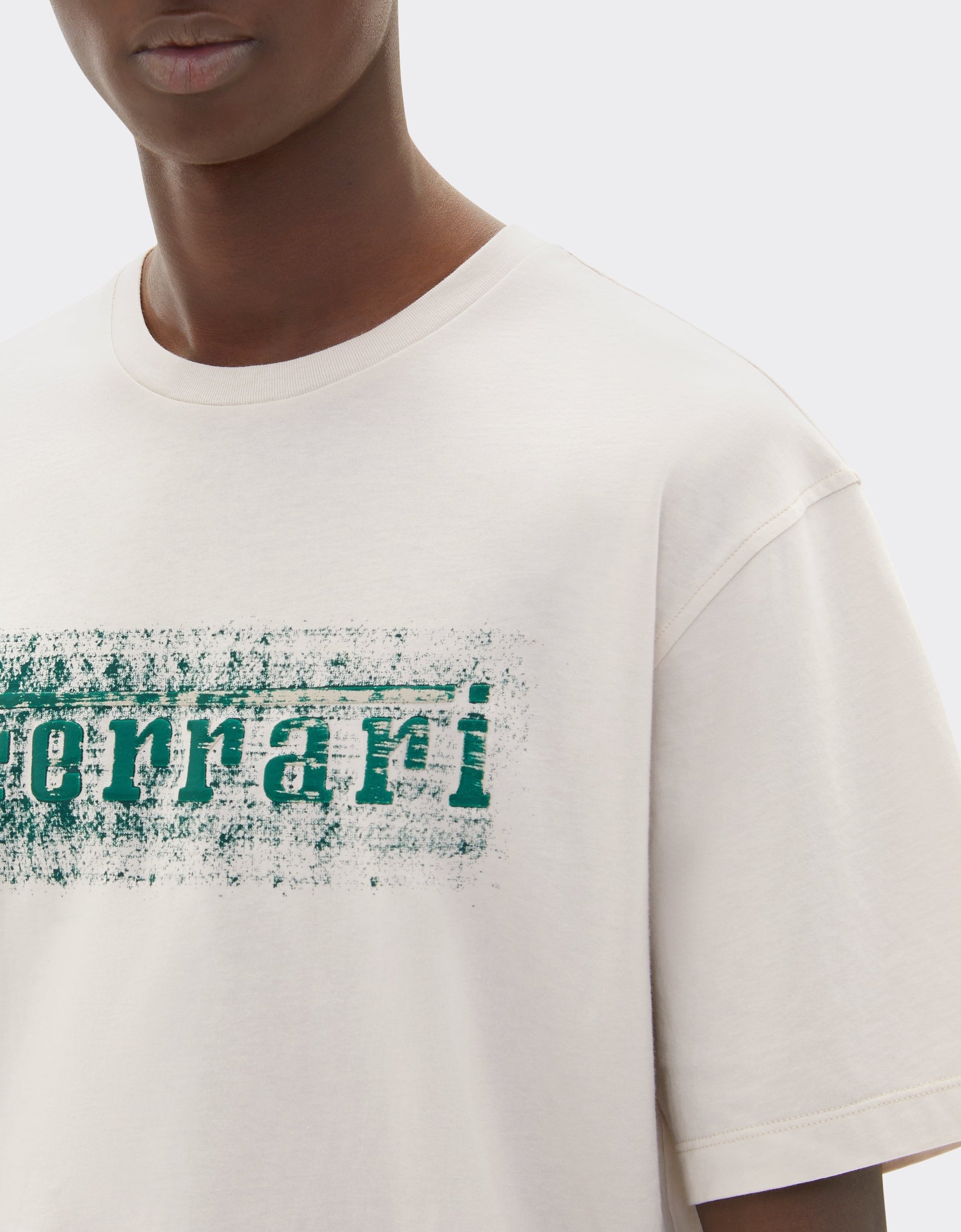 T-shirt avec imprimé logo Ferrari - Ecru