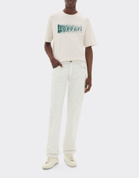 T-shirt avec imprimé logo Ferrari - Ecru