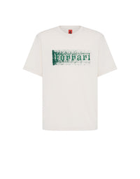 T-shirt avec imprimé logo Ferrari - Ecru