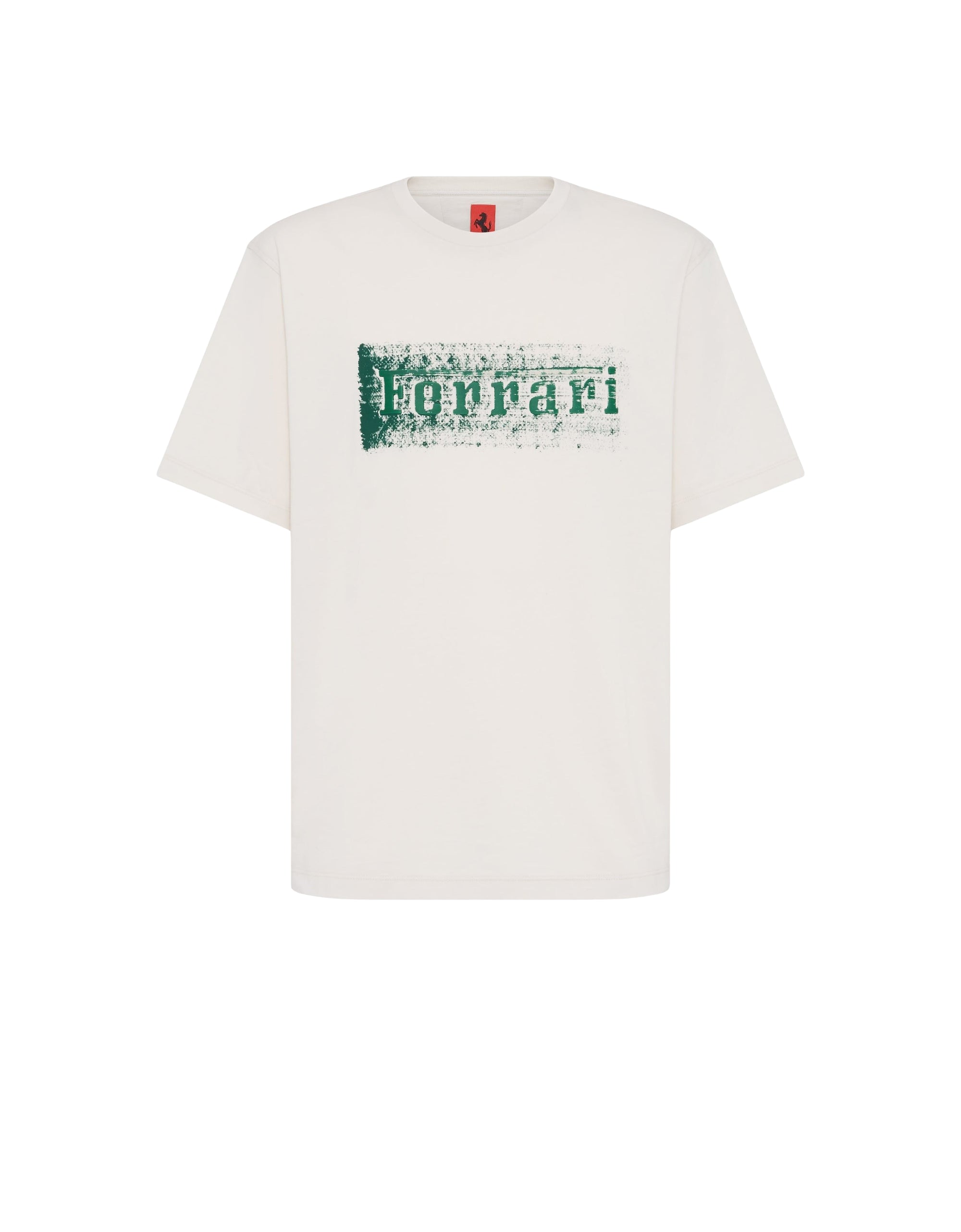 T-shirt avec imprimé logo Ferrari - Ecru