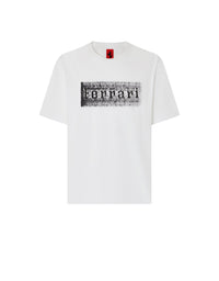 T-shirt avec imprimé logo Ferrari - Bianco