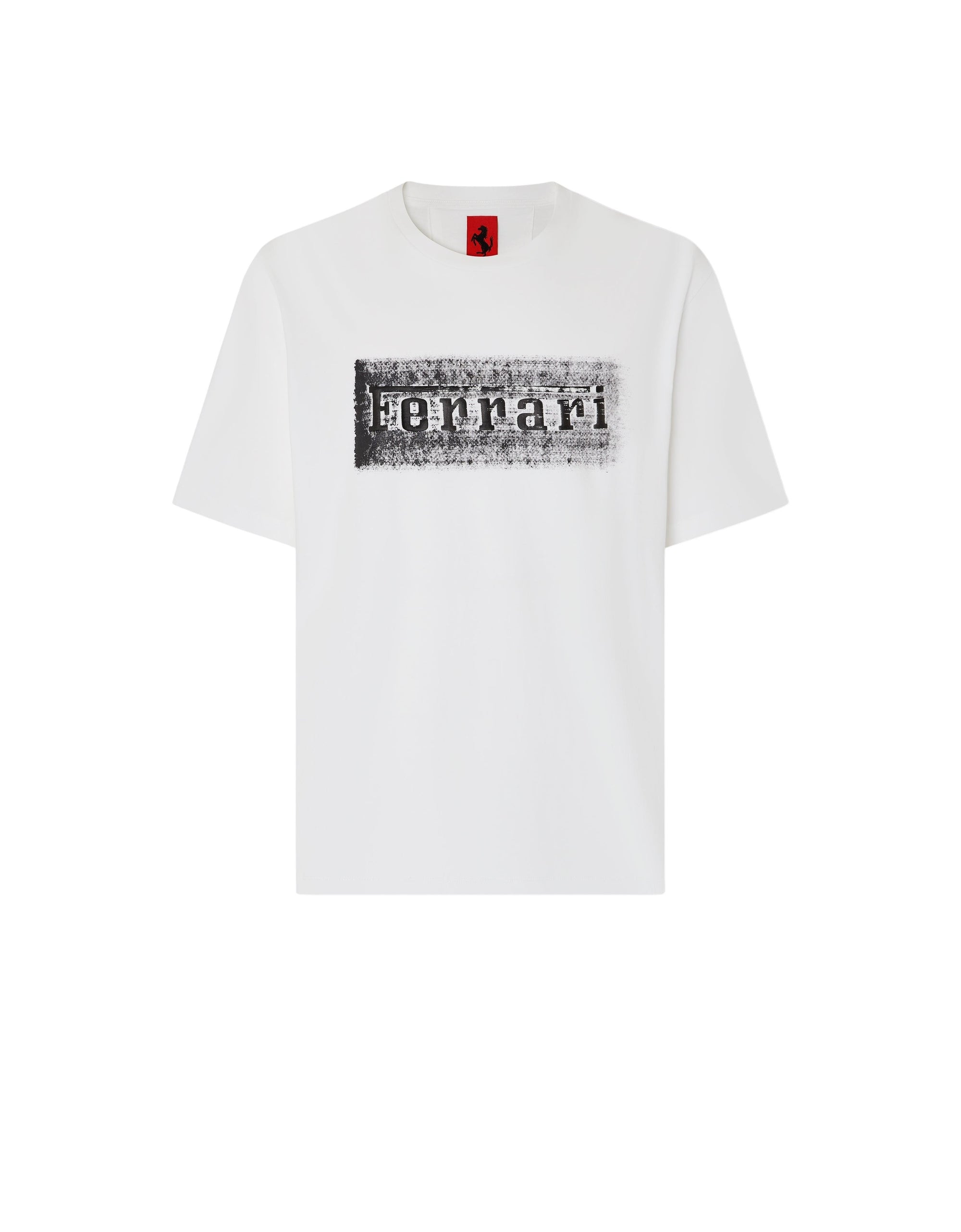 T-shirt avec imprimé logo Ferrari - Bianco