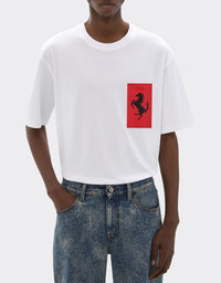 T-shirt avec poche Cheval cabré - Bianco