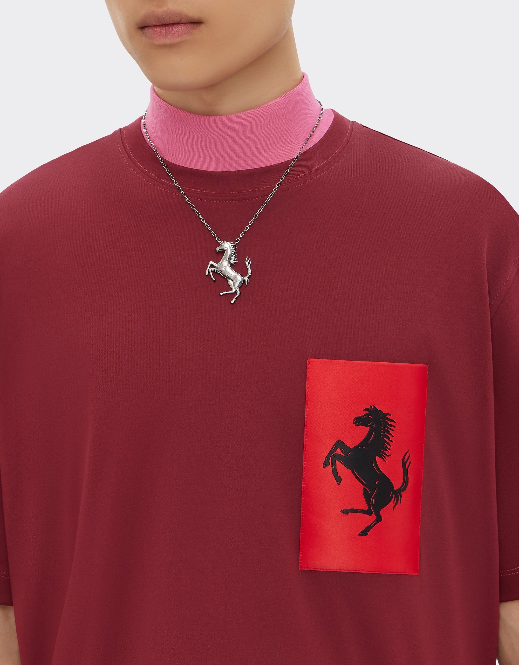 T-shirt avec poche Cheval cabré - Bordeaux