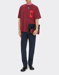 T-shirt avec poche Cheval cabré - Bordeaux