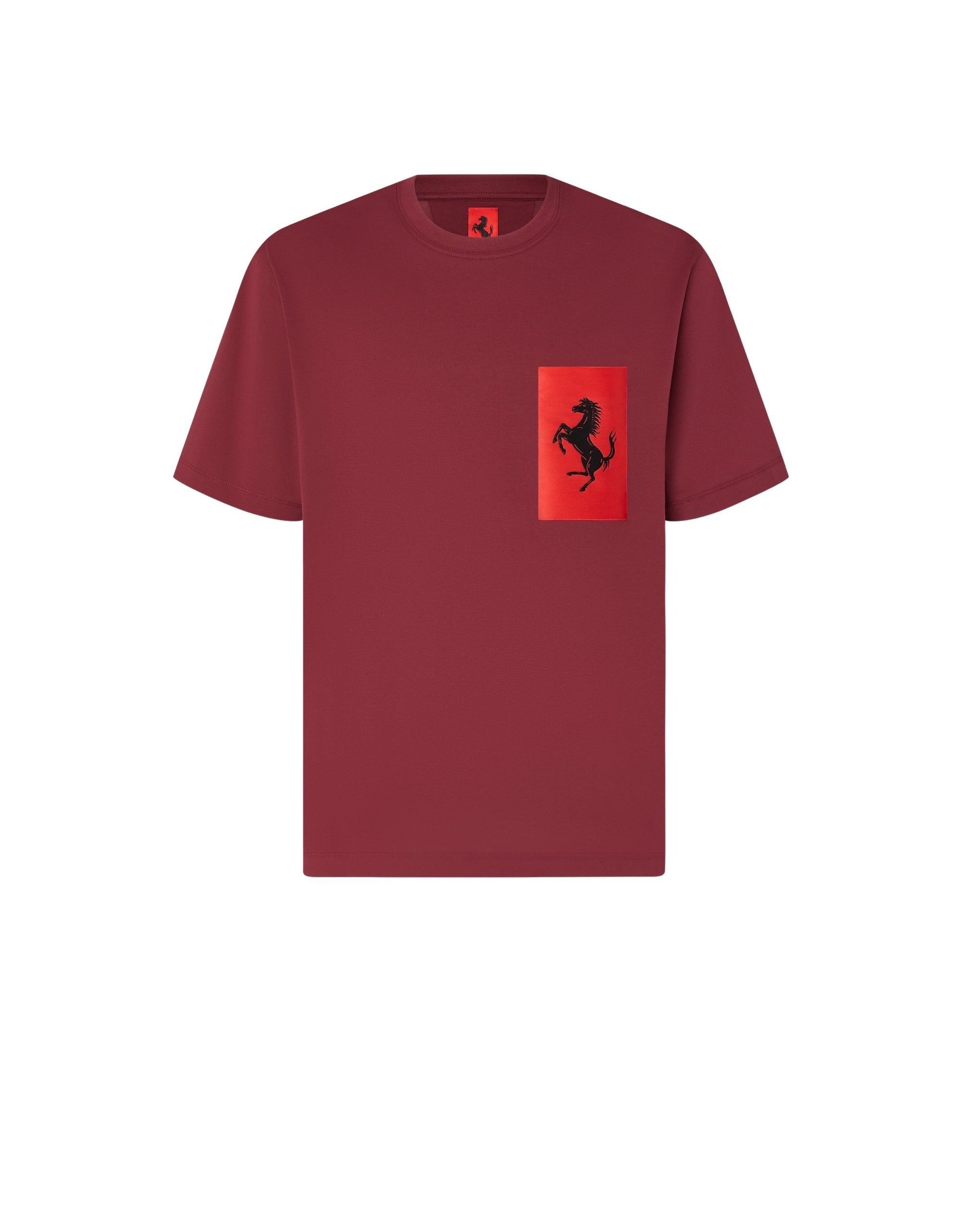 T-shirt avec poche Cheval cabré - Bordeaux