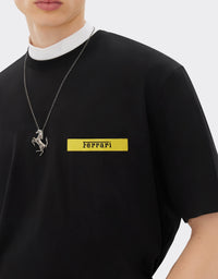 T-shirt avec élément contrastant - Nero
