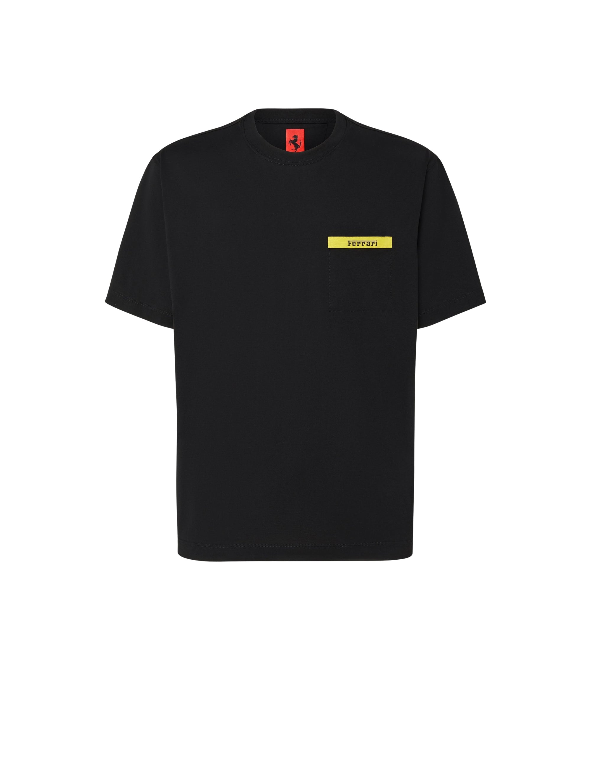 T-shirt avec élément contrastant - Nero