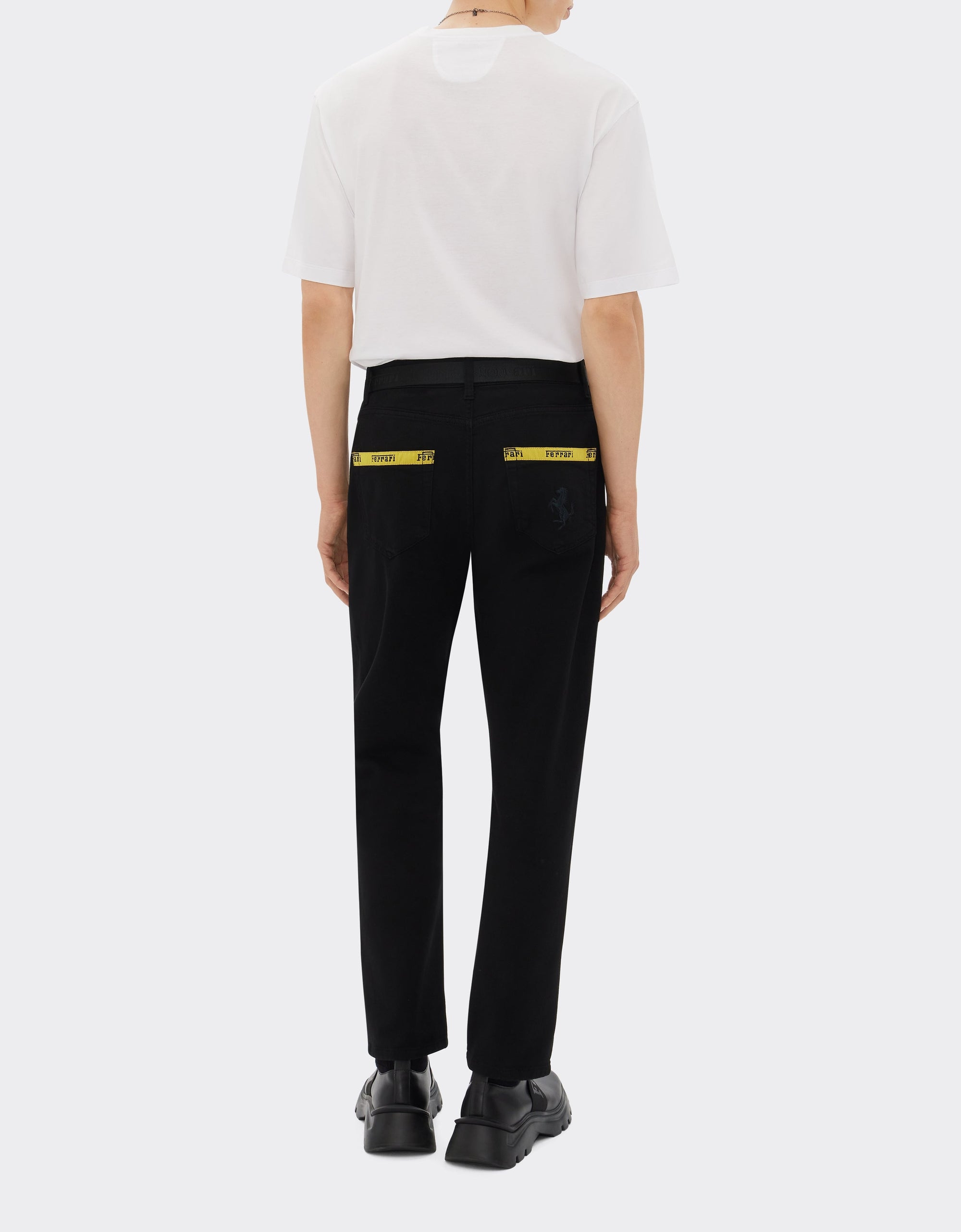 T-shirt avec élément contrastant - Bianco