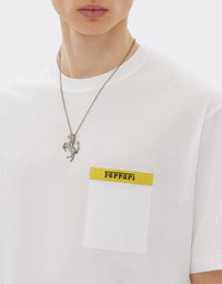 T-shirt avec élément contrastant - Bianco