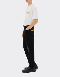 T-shirt avec élément contrastant - Bianco