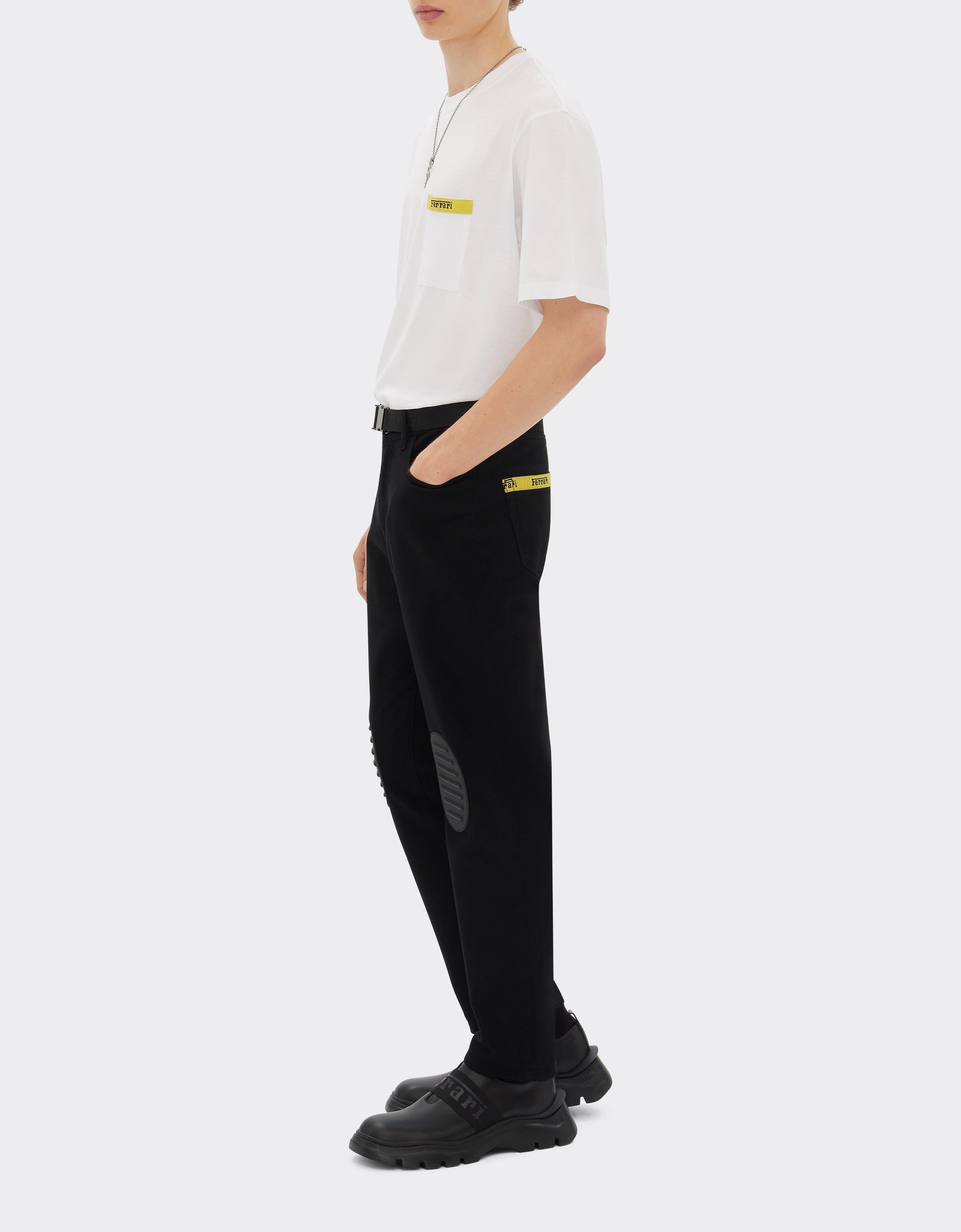 T-shirt avec élément contrastant - Bianco