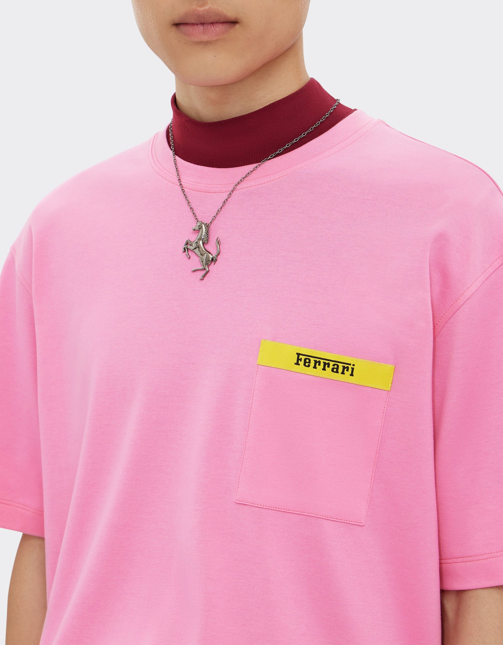 T-shirt with contrasting element - Rosa