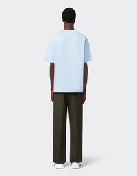 T-shirt avec élément contrastant - Azzurro