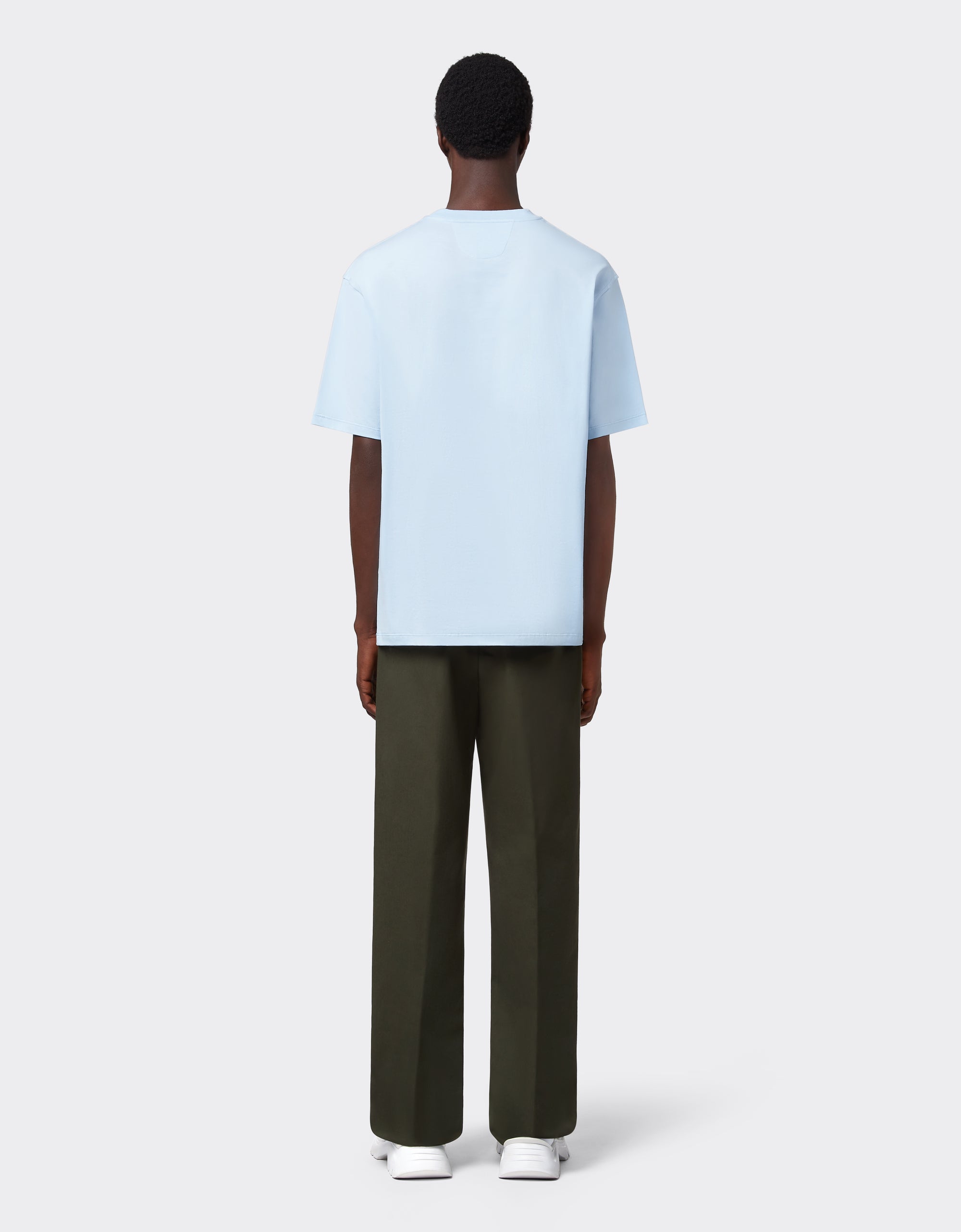 T-shirt avec élément contrastant - Azzurro