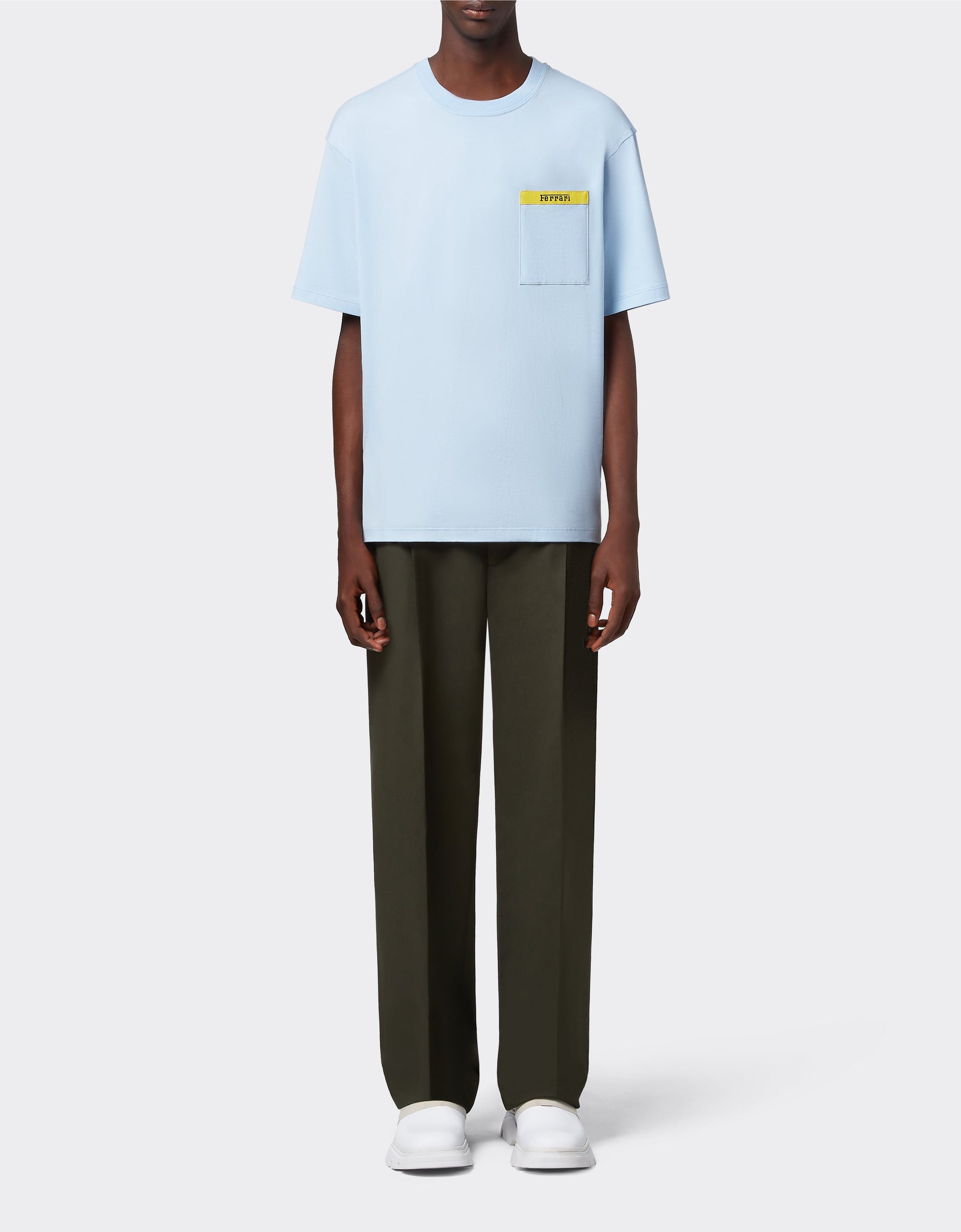 T-shirt avec élément contrastant - Azzurro