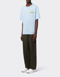 T-shirt avec élément contrastant - Azzurro