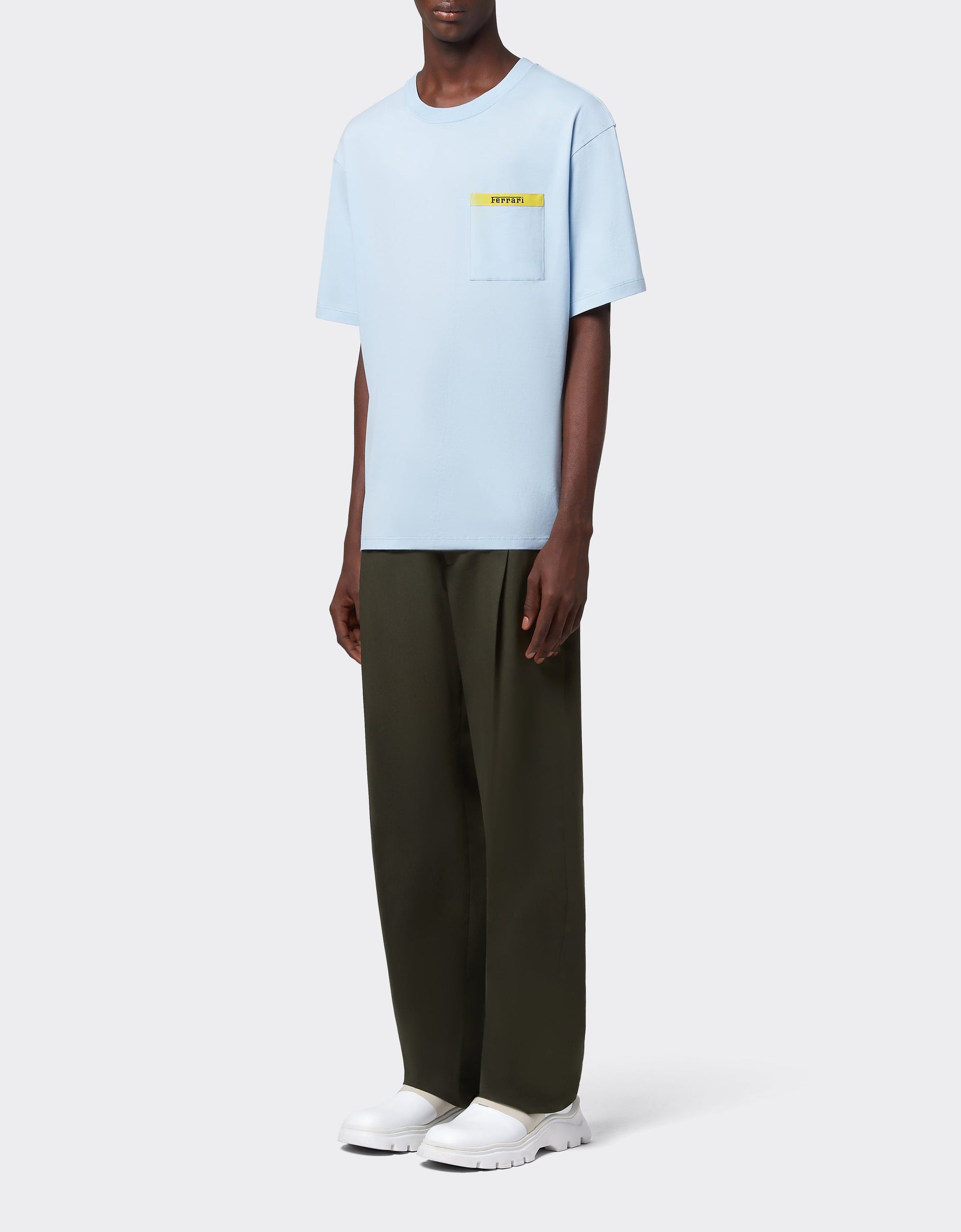 T-shirt avec élément contrastant - Azzurro