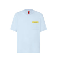 T-shirt avec élément contrastant - Azzurro
