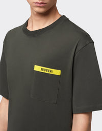 T-shirt avec élément contrastant - Militare