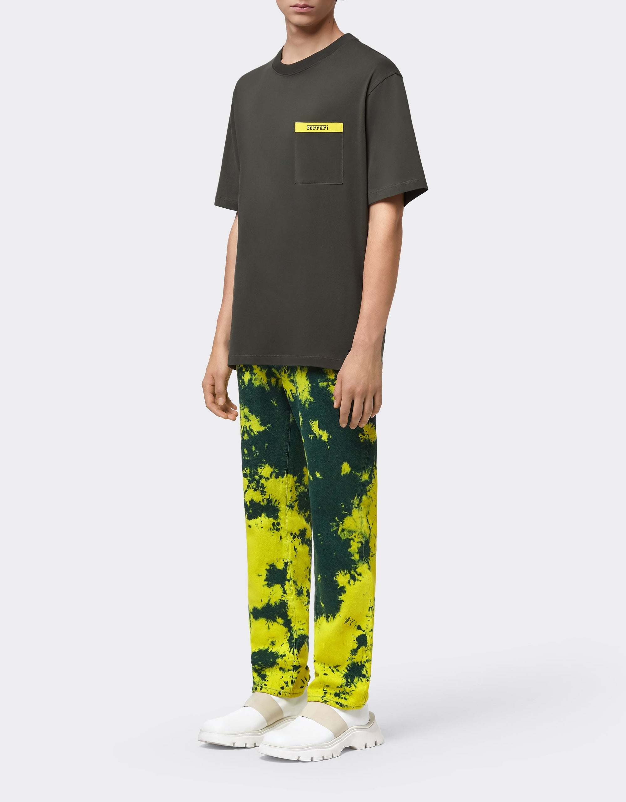 T-shirt avec élément contrastant - Militare