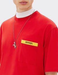 T-shirt with contrasting element - Rosso Corsa