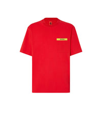 T-shirt with contrasting element - Rosso Corsa
