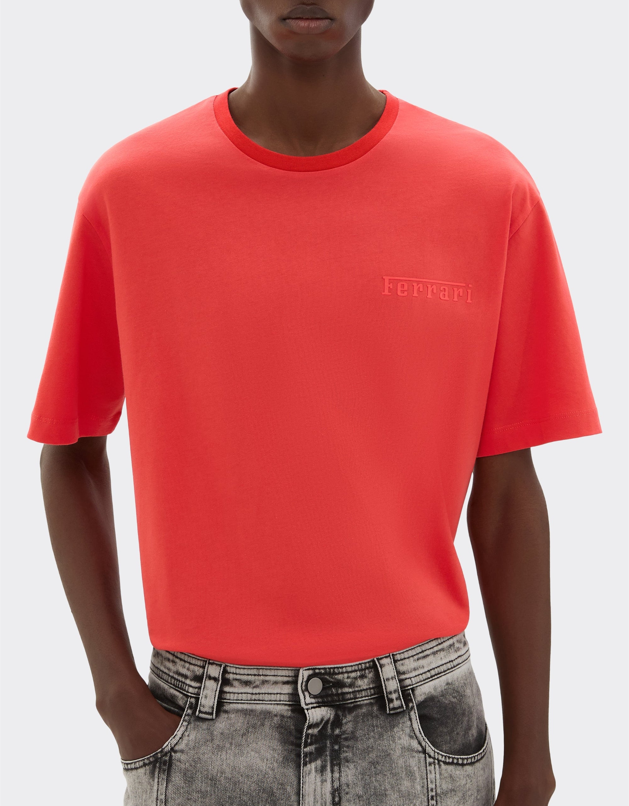 T-shirt avec logo Ferrari - Rosso Dino