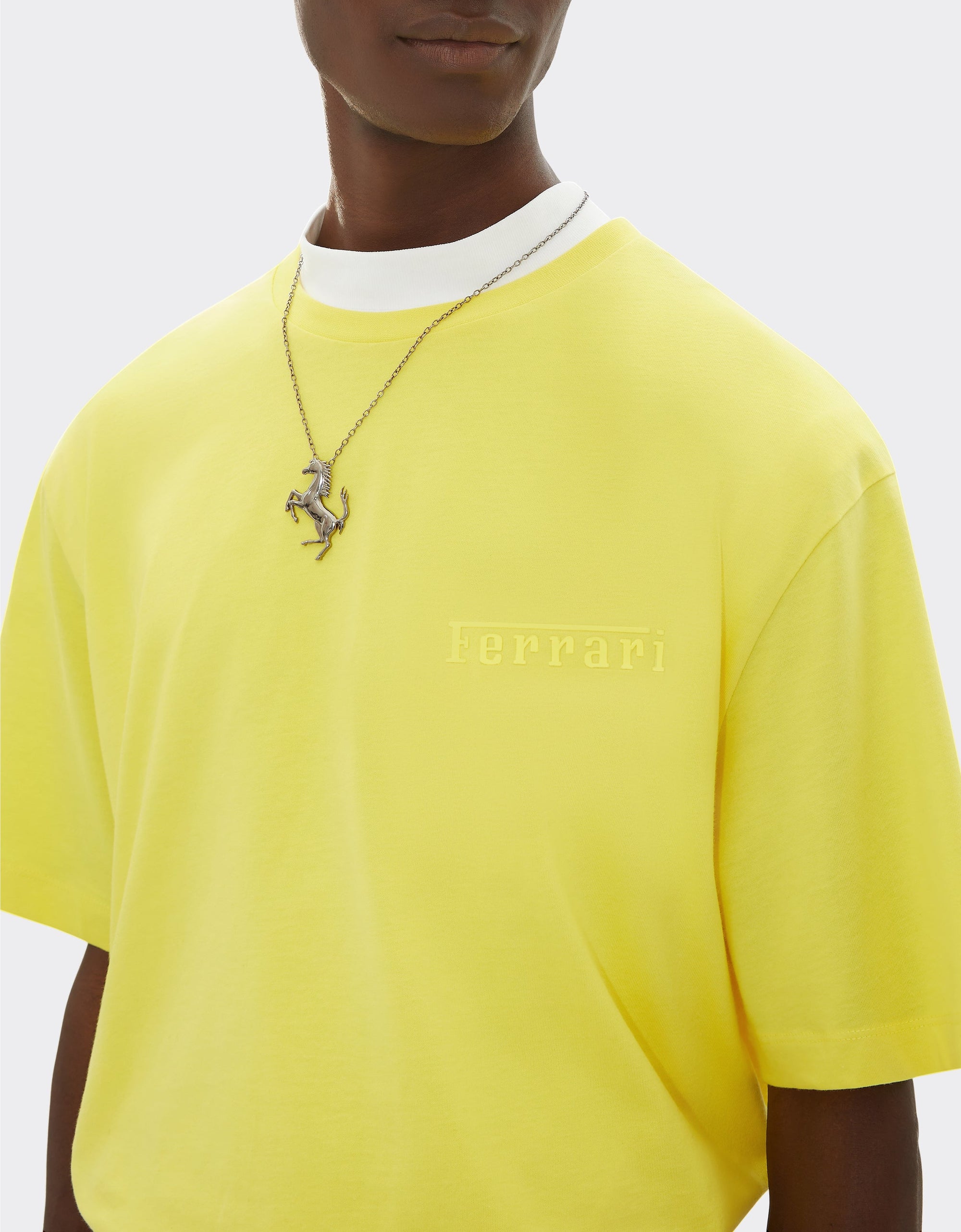 T-shirt avec logo Ferrari - Giallo Modena