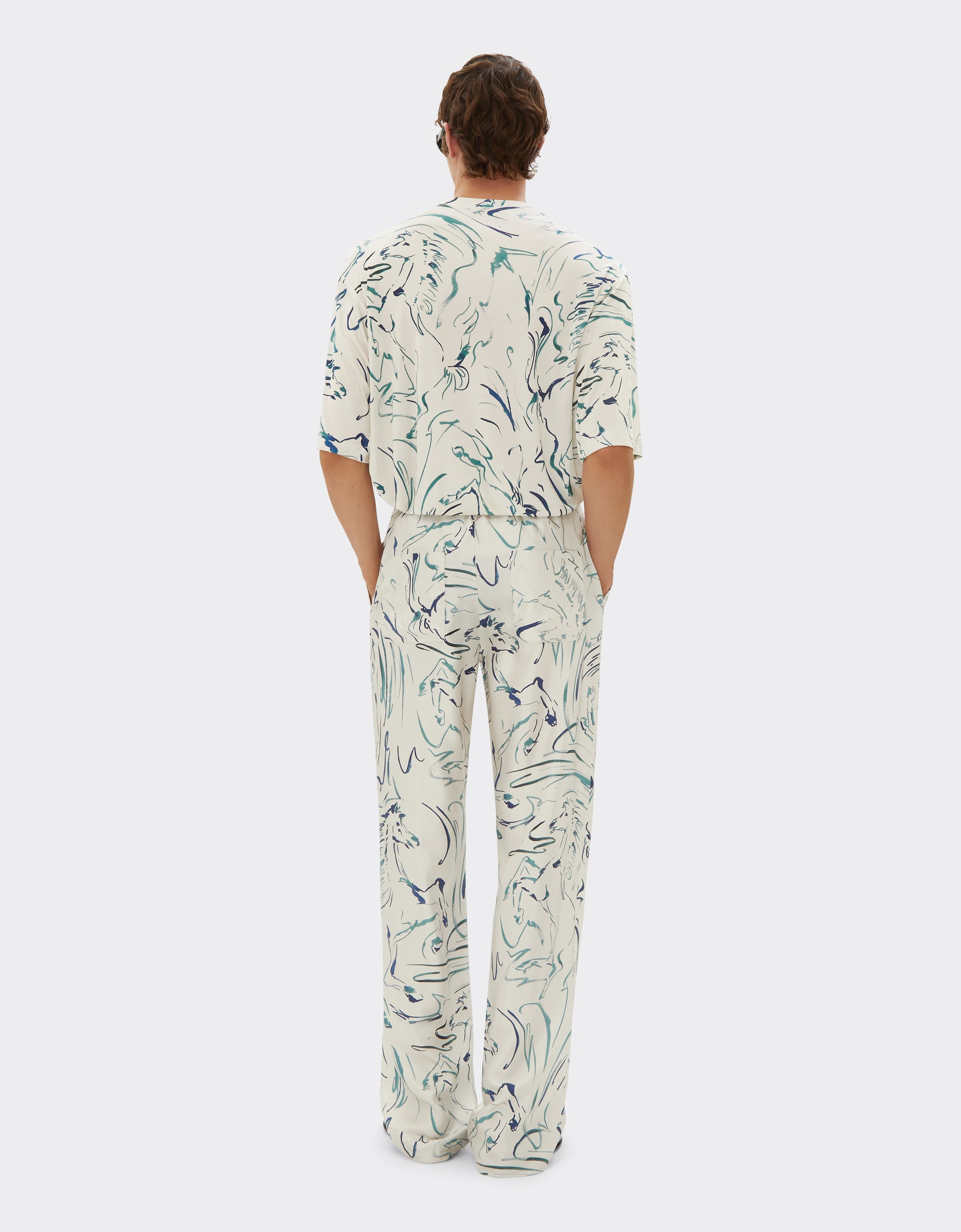 T-shirt avec imprimé Cavallino - Ecru
