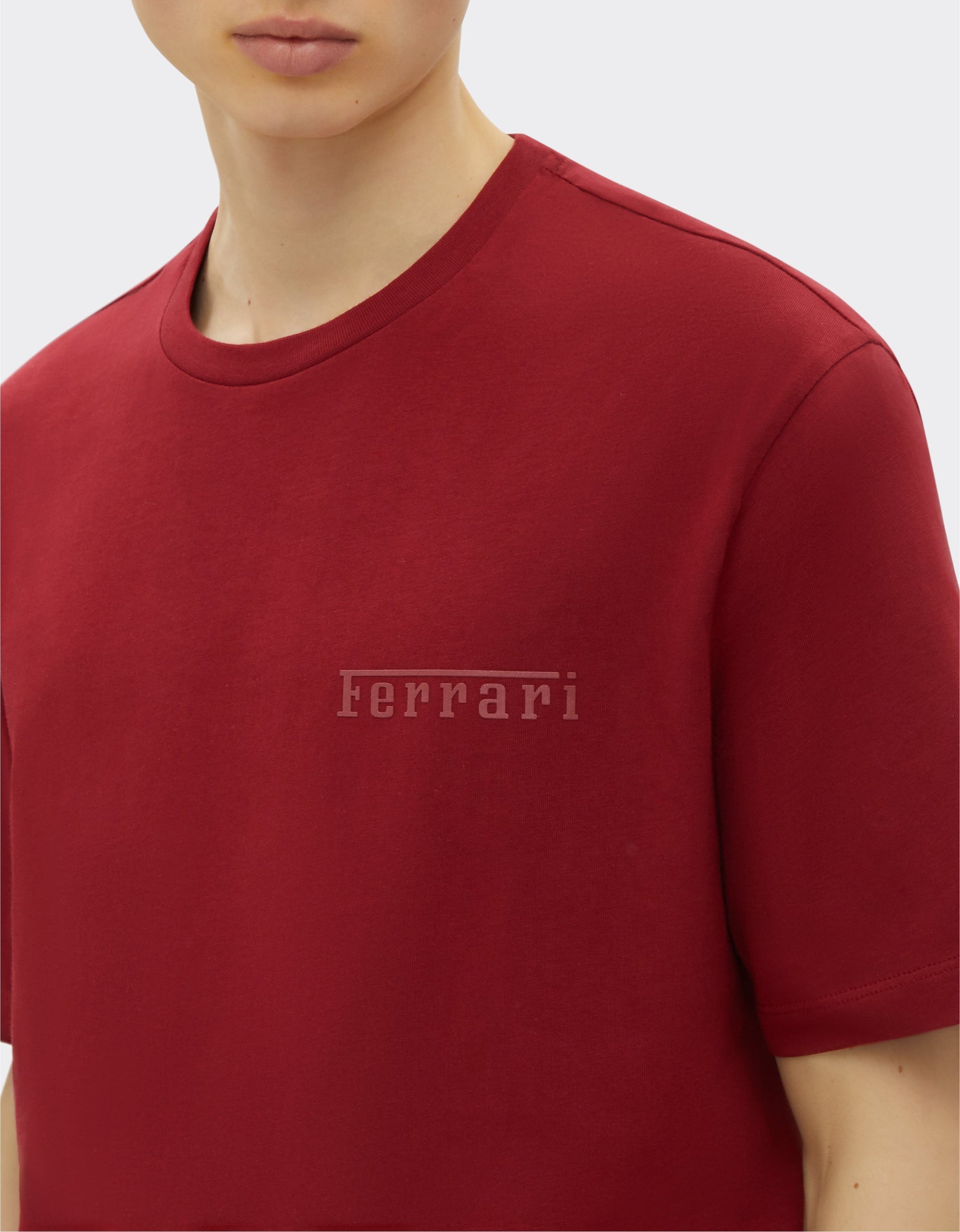 T-shirt avec logo Ferrari - Bordeaux