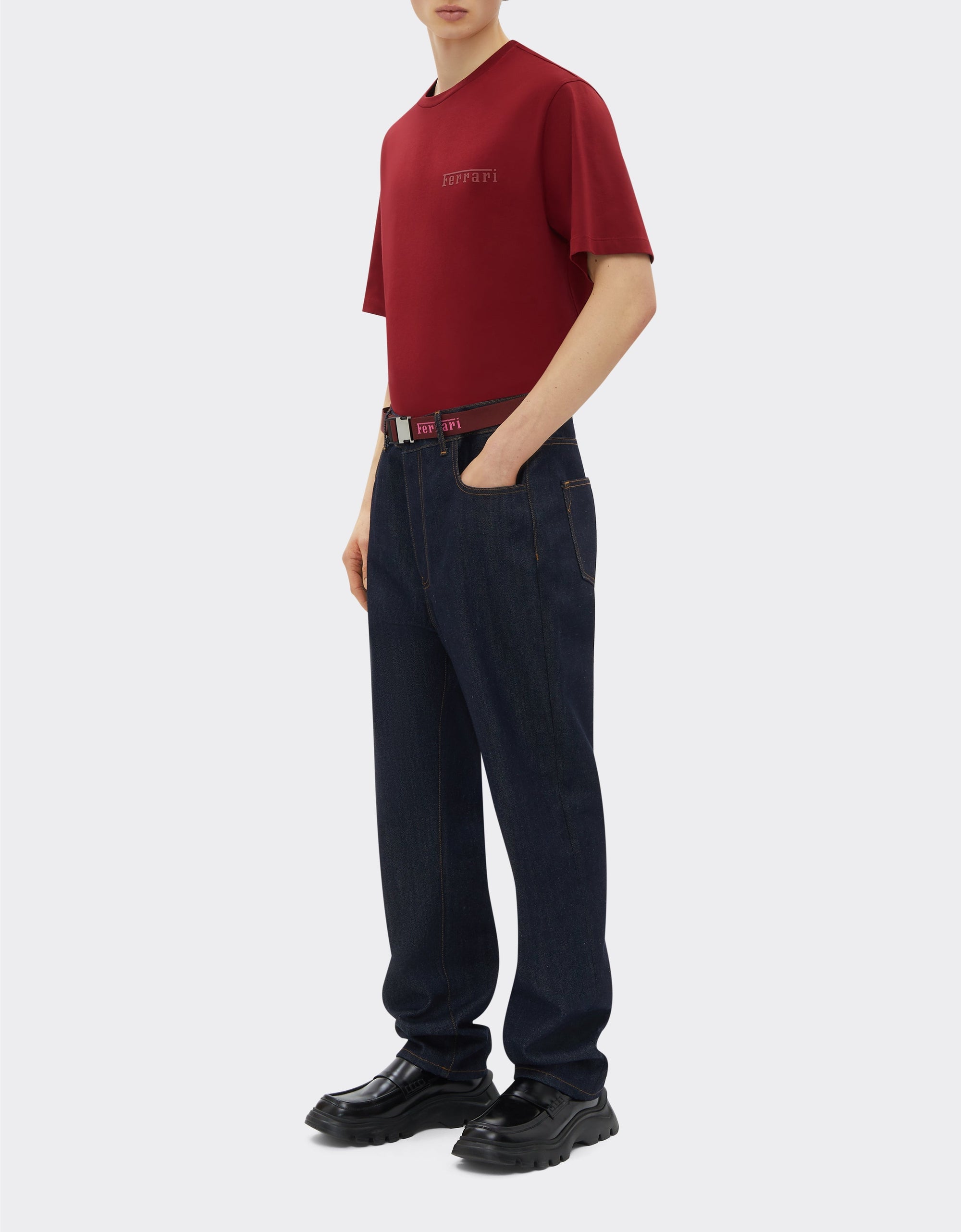 T-shirt avec logo Ferrari - Bordeaux