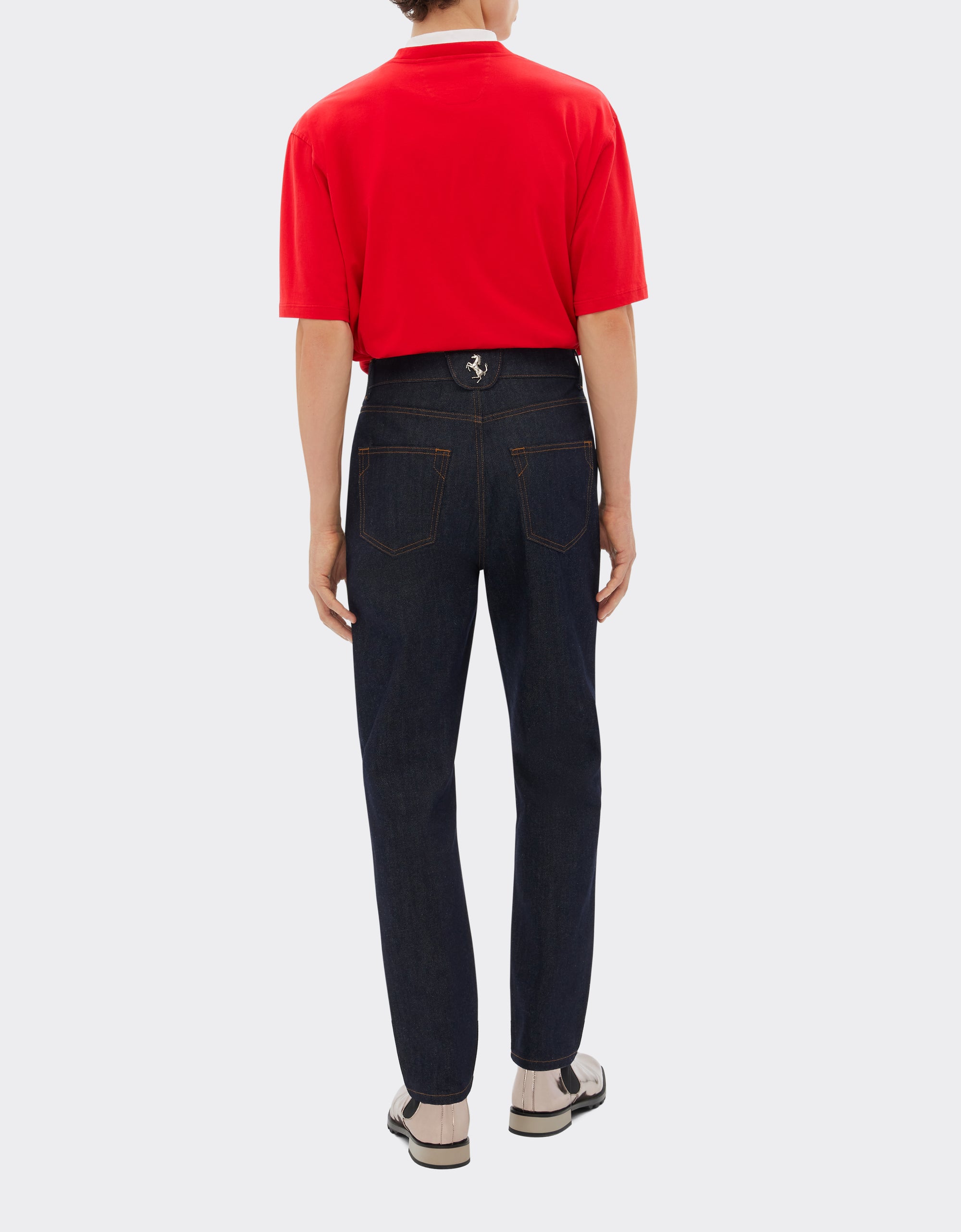 T-shirt with contrasting element - Rosso Corsa