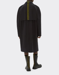Veste imperméable mi-longue en laine - Nero