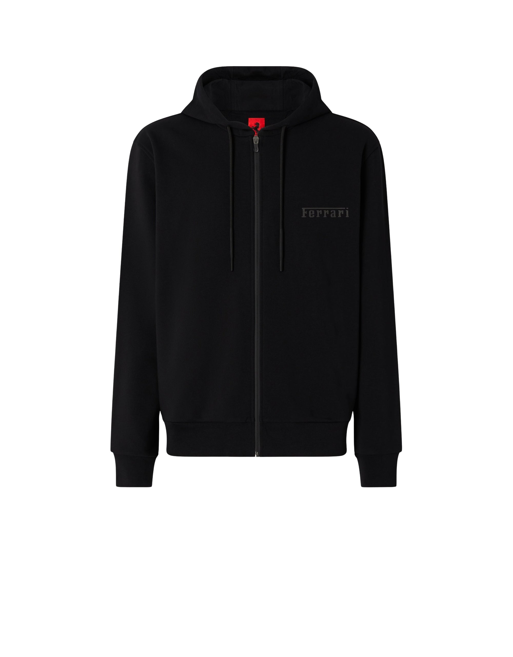 Sweat à capuche unisexe avec logo Ferrari - Nero