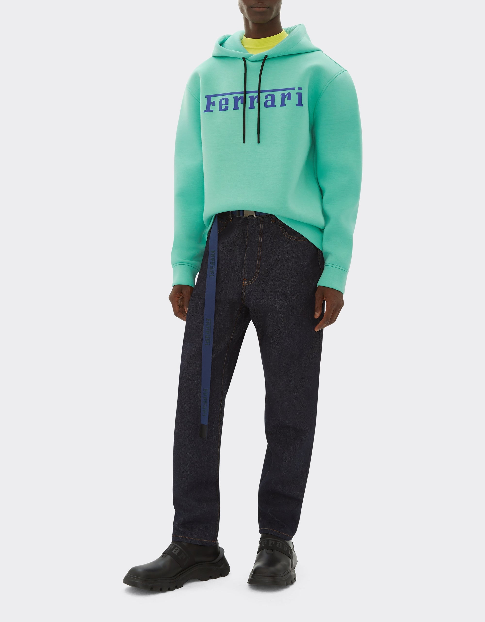 Unisex hoodie with Ferrari logo - Verde Menta