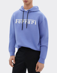 Unisex hoodie with Ferrari logo - Ciano