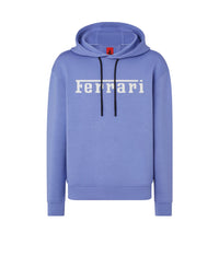 Unisex hoodie with Ferrari logo - Ciano