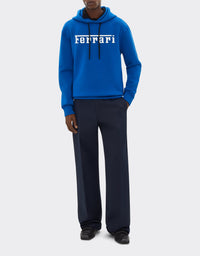 Unisex hoodie with Ferrari logo - Blu Klein