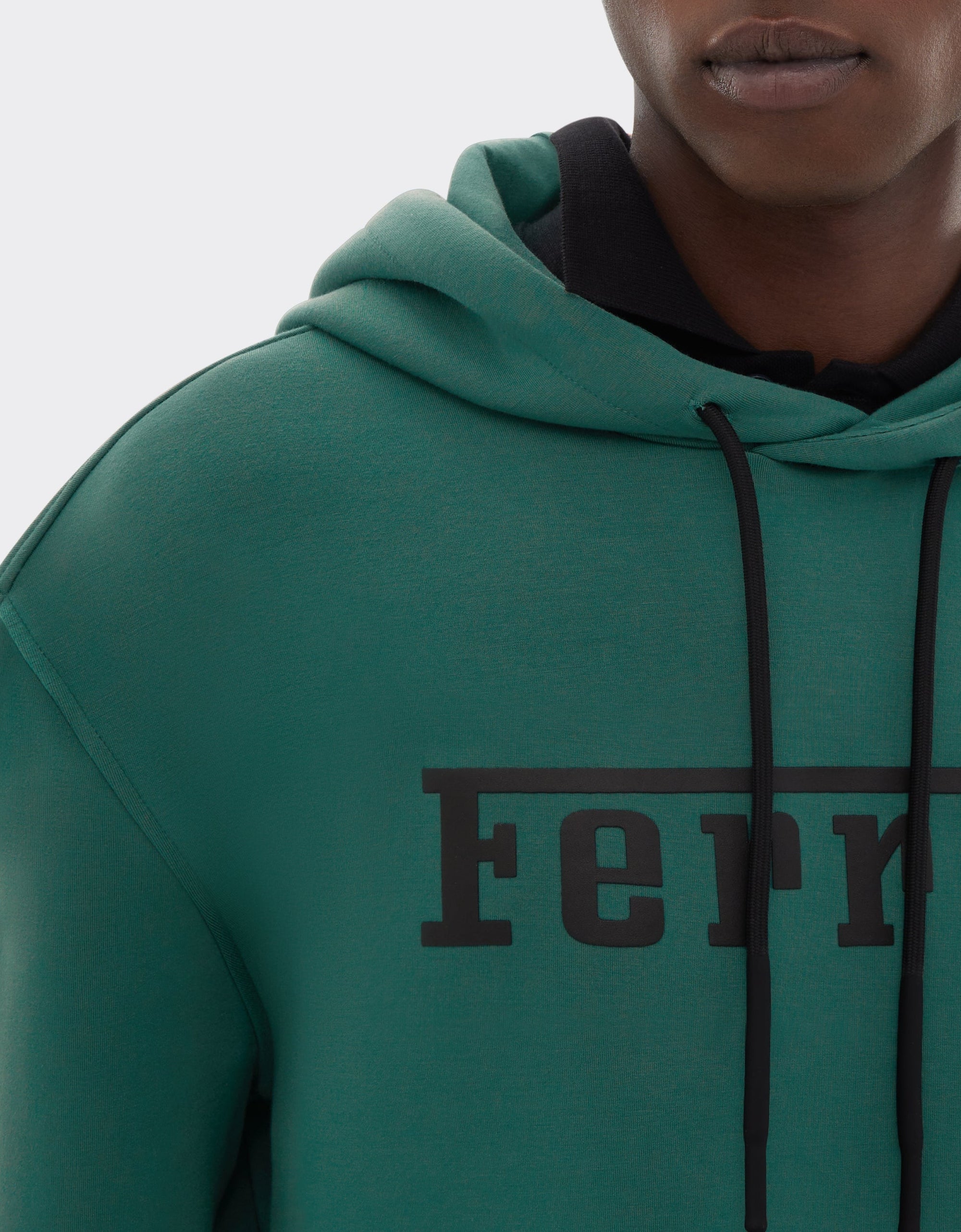 Unisex hoodie with Ferrari logo - Verde Ficus
