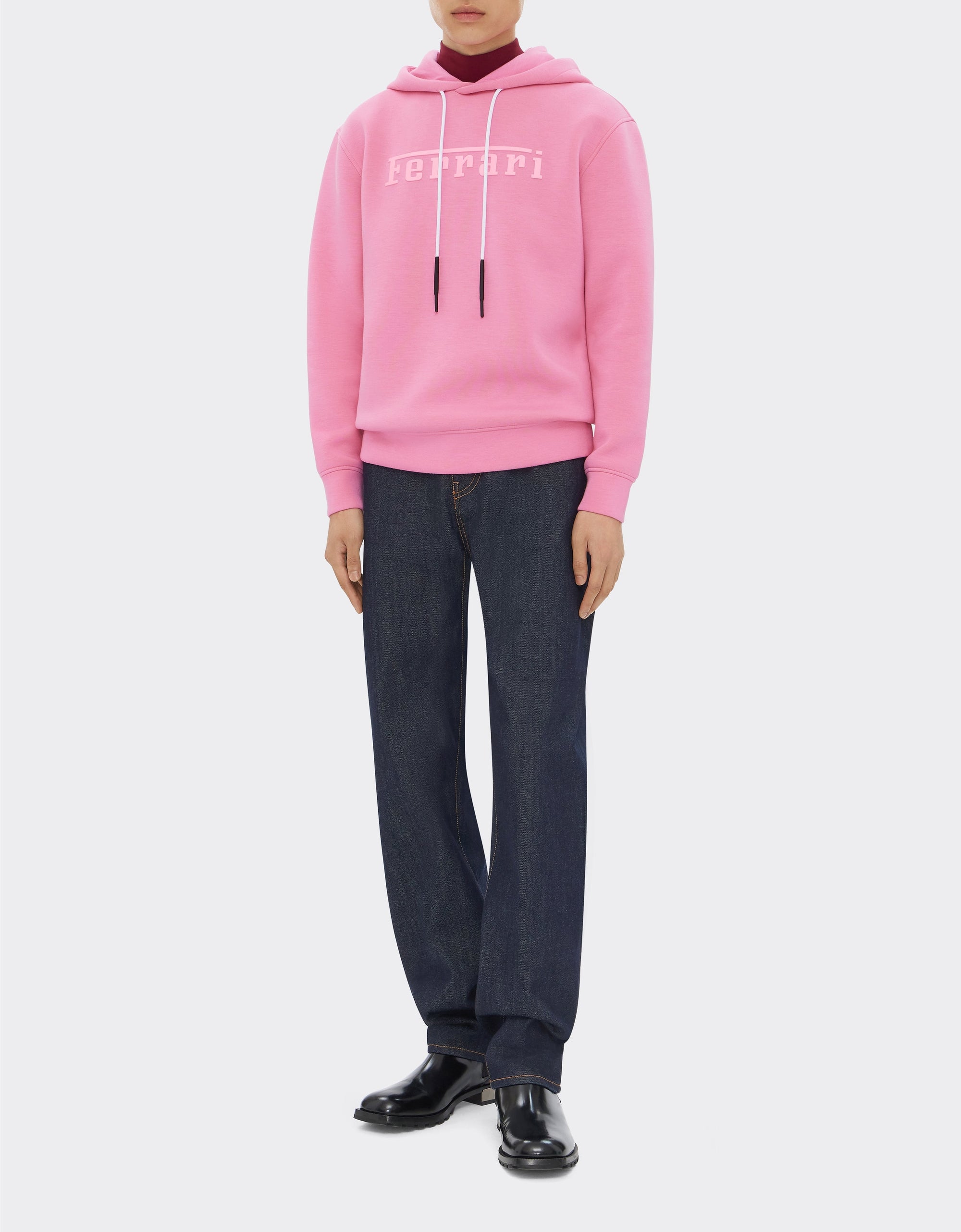 Unisex hoodie with Ferrari logo - Rosa
