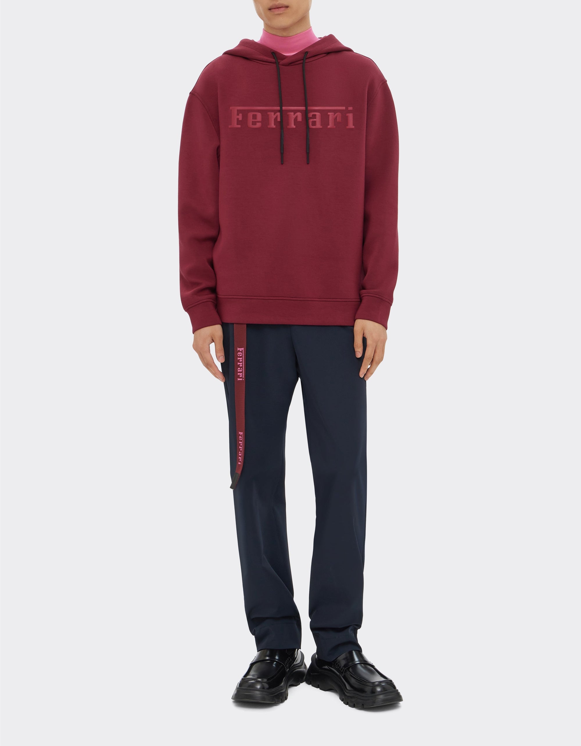 Unisex hoodie with Ferrari logo - Bordeaux